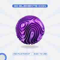 Gratis PSD ball abstract shape 3d render illustratie