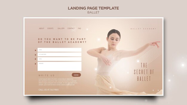 Ballerina concept bestemmingspagina sjabloon