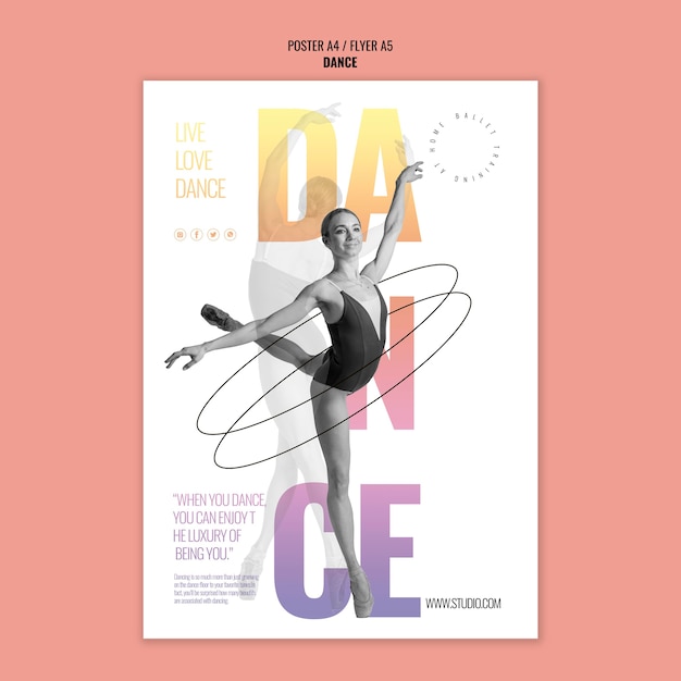 Gratis PSD ballet dans poster sjabloon