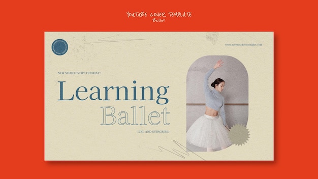 Gratis PSD ballet youtube-omslagontwerpsjabloon