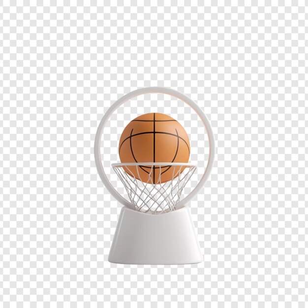 Baloncesto en un aro en miniatura Un renderizado en 3D
