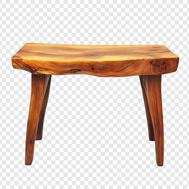 Un banco de madera rústico de borde vivo, una impresionante pieza de muebles naturales