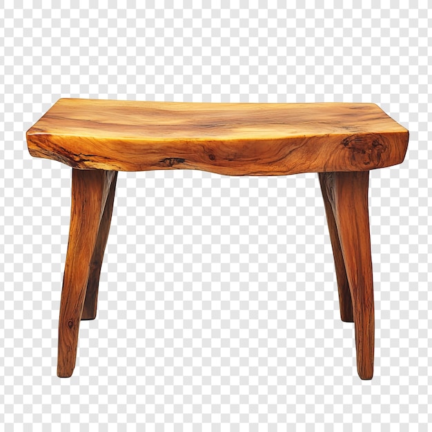 Un banco de madera rústico de borde vivo, una impresionante pieza de muebles naturales