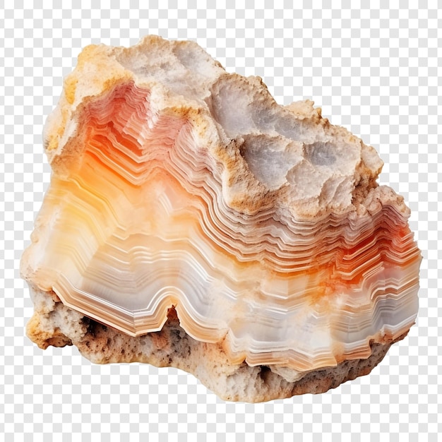 Gratis PSD banded flowstone calcite gevormd door mineraalrijk geïsoleerd op transparante achtergrond