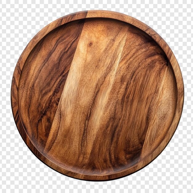 Una bandeja de madera redonda y rústica