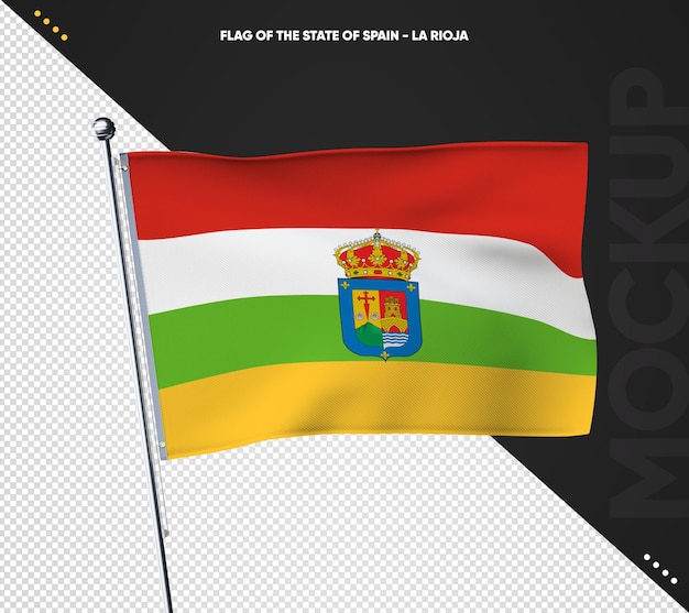 Bandera 3d realista de la rioja