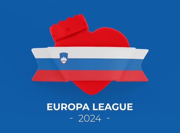 PSD gratuito la bandera del corazón de eslovenia