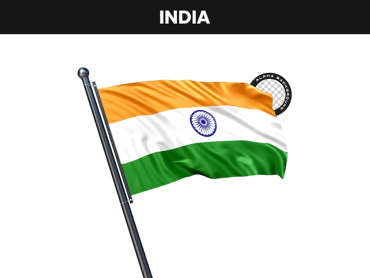 PSD gratuito la bandera de la india ondeando en un poste