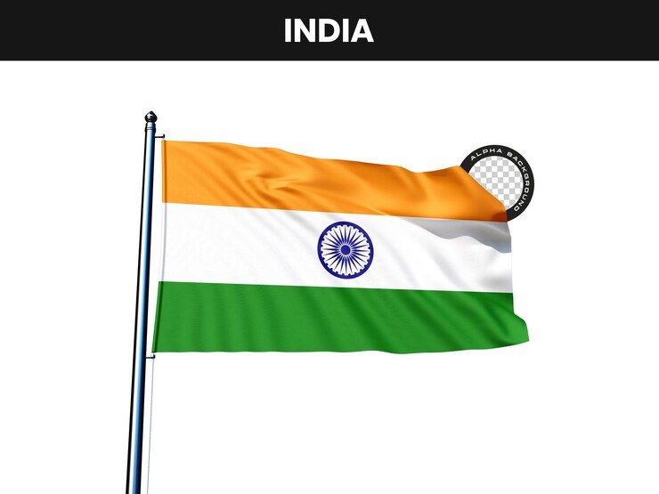 PSD gratuito la bandera de la india ondeando en un poste