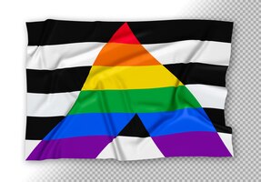 PSD gratis bandera realista del orgullo de los aliados rectos