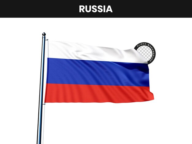 La bandera de Rusia ondeando en un poste