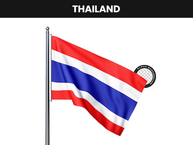 La bandera de Tailandia ondeando en un poste