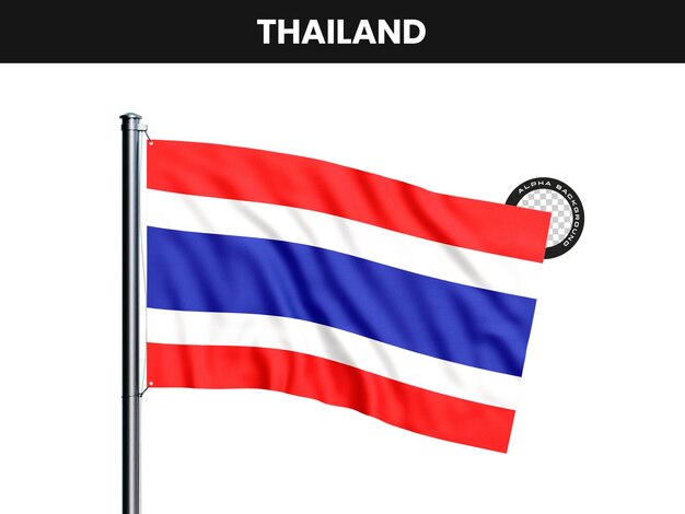 La bandera de Tailandia ondeando en un poste