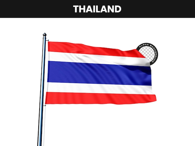 La bandera de Tailandia ondeando en un poste