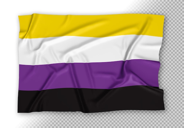 Bandiera dell'orgoglio non binaria realistica