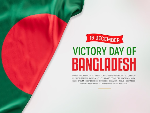 Gratis PSD bangladesh overwinningsdag evenement poster sjabloon met vlag