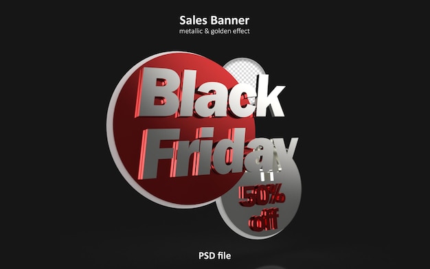 Banner 3D del Black Friday