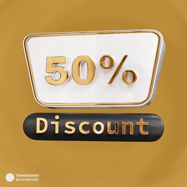 PSD gratuito banner 3d de oferta de 50 por ciento de descuento