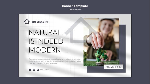 Banner de arquitecto creativo