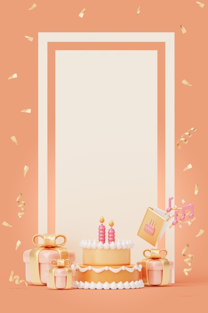 Banner en blanco vertical de cumpleaños