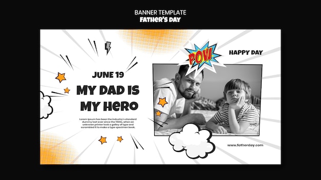 Banner de celebración del día del padre feliz