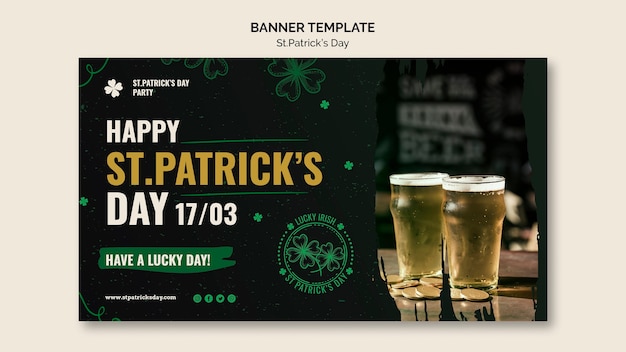 Banner de celebración del evento del día de san patricio