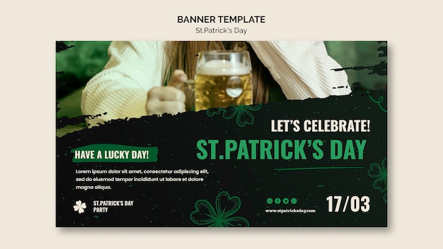 PSD gratuito banner de celebración del evento del día de san patricio