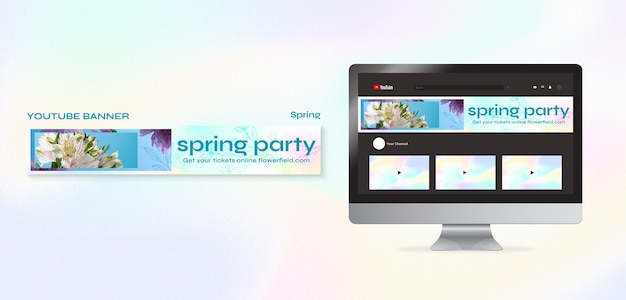 Banner de la celebración de la primavera en youtube