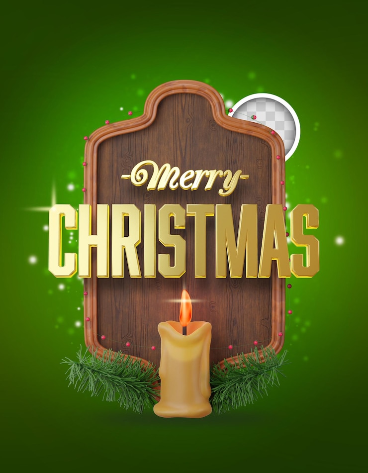 PSD gratuito banner con candela buon natale 3d illustrazione