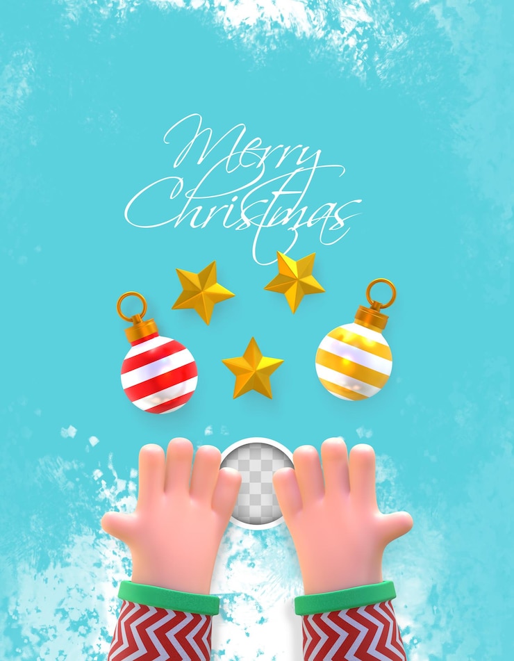 PSD gratuito banner con elementi natalizi. rendering 3d