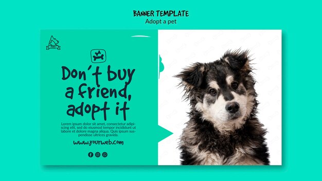 Banner con concepto de adopción de mascotas
