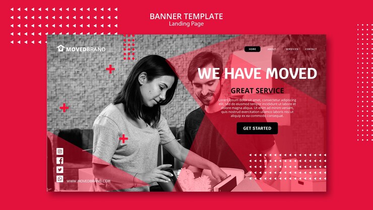 PSD gratuito banner con concepto de mudanza