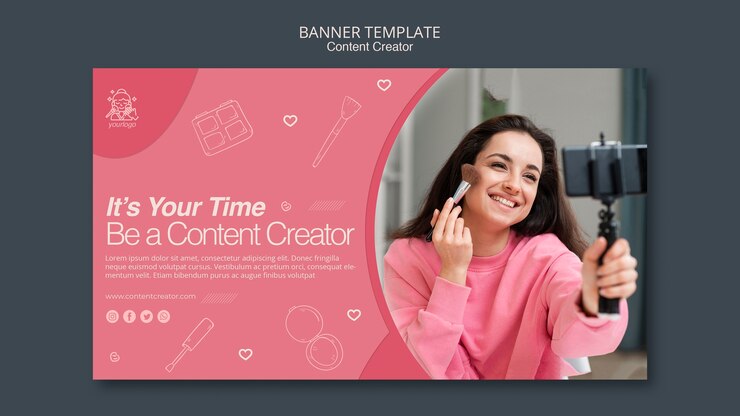 PSD gratuito banner creador de contenido