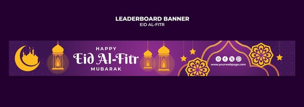 Banner della classifica della celebrazione dell'Eid al fitr