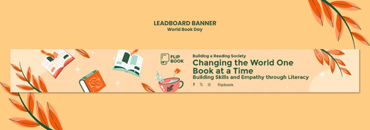 PSD gratuito banner della classifica della celebrazione della giornata mondiale del libro