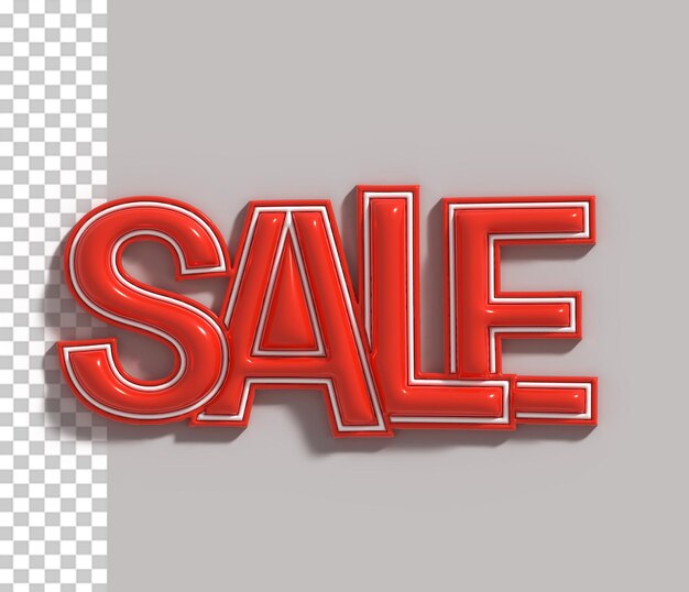 Banner de descuento con letras 3D y diseño de fuente Psd transparente