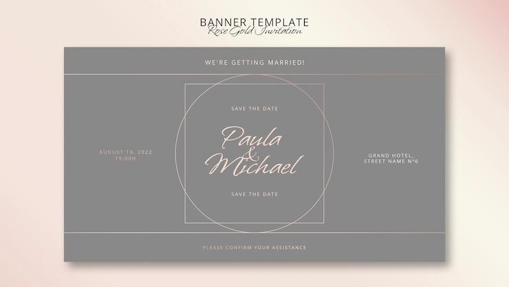 PSD gratuito banner design minimalista in oro rosa