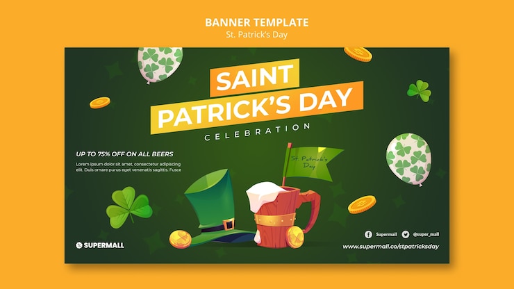 PSD gratuito banner di celebrazione del giorno di san patrizio