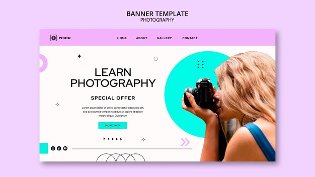 Banner di concetto di fotografia minima