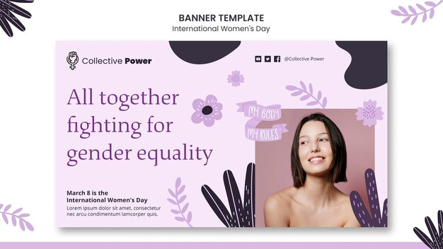 Banner di giornata internazionale della donna