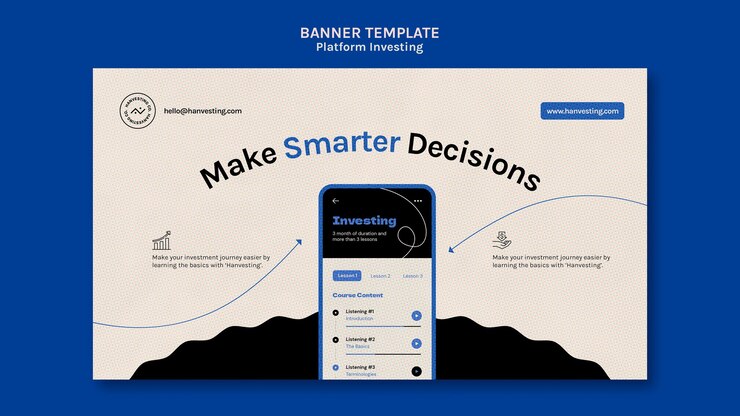 PSD gratuito banner di investimento della piattaforma
