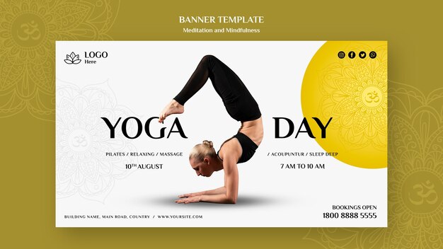 Banner di meditazione e consapevolezza