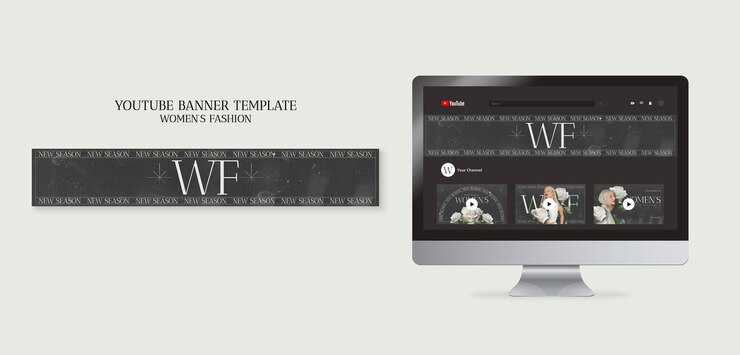 PSD gratuito banner di moda femminile su youtube