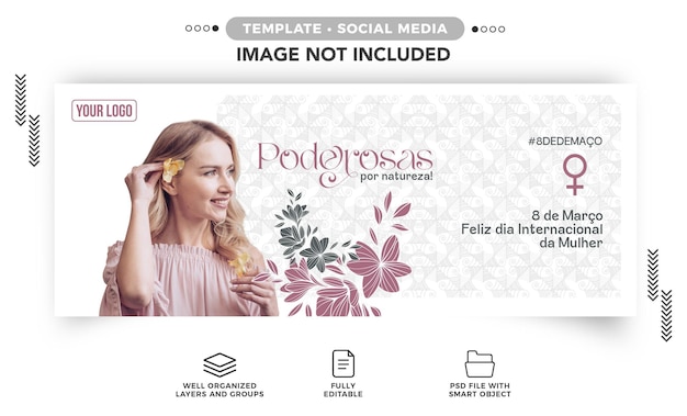 Banner di social media felice festa della donna sono potenti