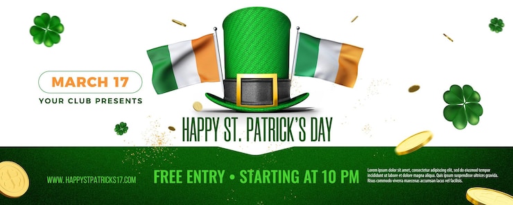 PSD gratuito banner di social media per la felice festa di san patrizio