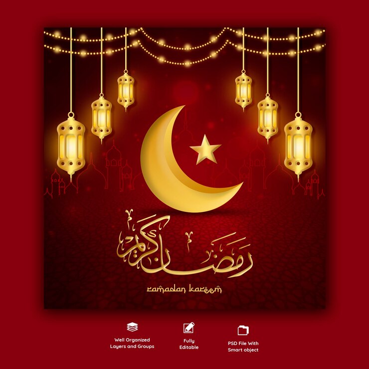 PSD gratuito banner di social media religiosi del festival islamico tradizionale di ramadan kareem