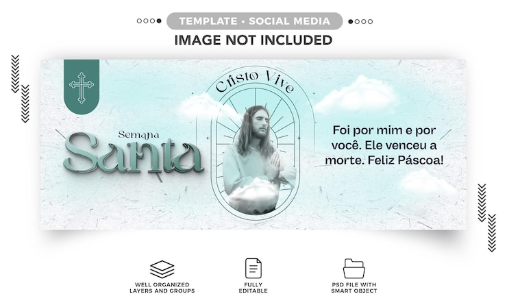PSD gratuito banner di social media settimana santa gesù cristo