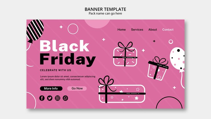 PSD gratuito banner di venerdì nero disegnato a mano