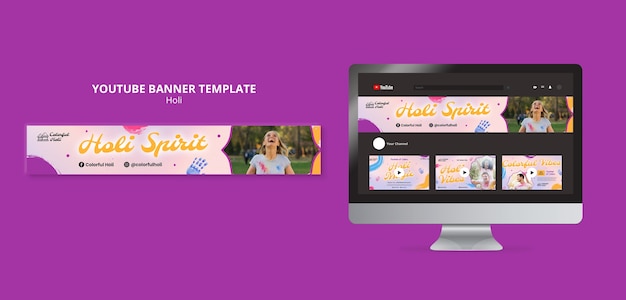 Banner di youtube per la celebrazione del festival di Holi
