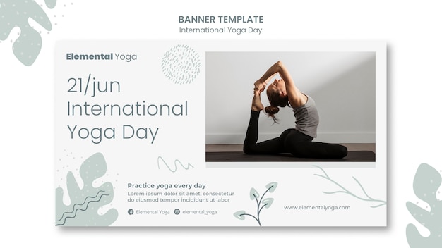 Banner del día internacional del yoga